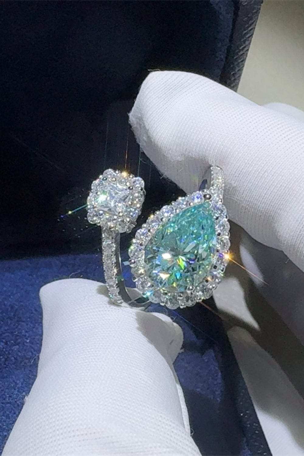 2 Carat Moissanite 925 Sterling Silver Bypass Ring - Trendsi - Flyclothing LLC