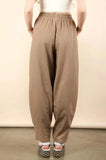 VERY J Solid Barrel Comfy Woven Pants - Trendsi