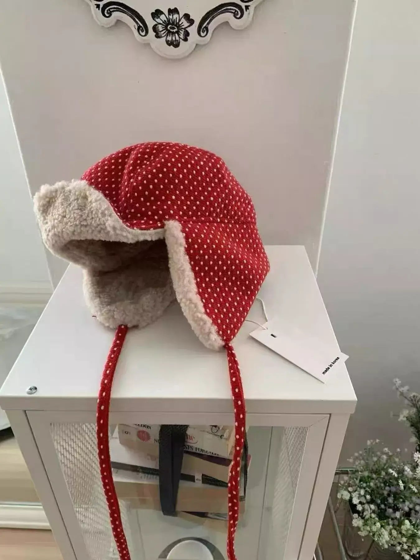 Polka Dot Fleece-Lined Hat - Trendsi - Flyclothing LLC
