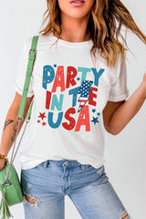Letter Graphic Round Neck Short Sleeve T-Shirt - Trendsi - Flyclothing LLC