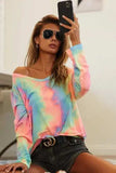 BiBi Tie Dye French Terry Long Sleeve Knit Top - Trendsi - Flyclothing LLC