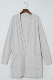 Pocketed Open Front Long Sleeve Cardigan - Trendsi - Flyclothing LLC