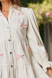 Collared Neck Flounce Sleeve Mini Dress - Trendsi