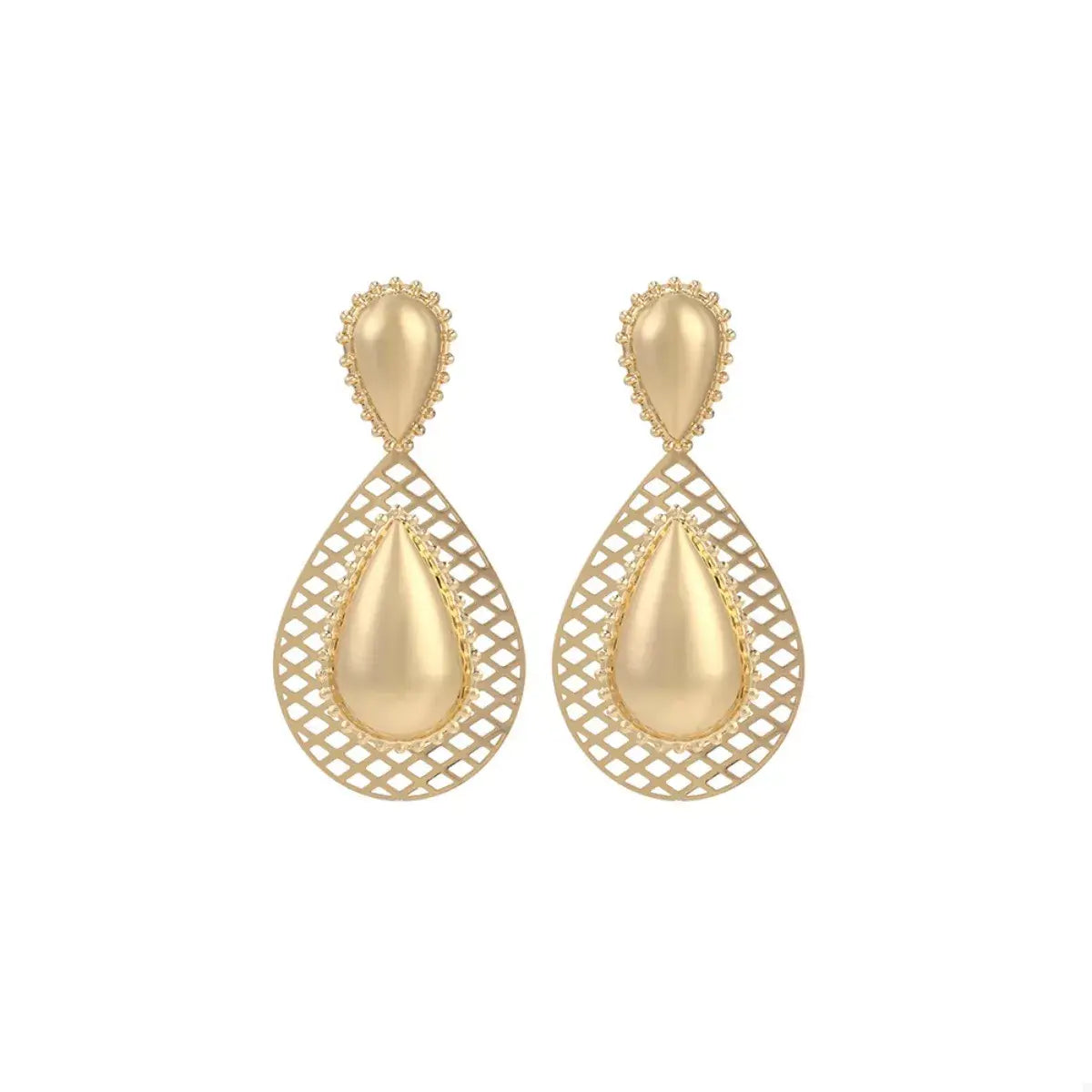 Hollowed-Out Teardrop Statement Earrings - Trendsi - Flyclothing LLC