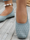 Mesh Round Toe Flat Slip-Ons - Trendsi