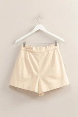 HYFVE High-Waisted Washed Twill Paperbag Shorts - Trendsi - Flyclothing LLC