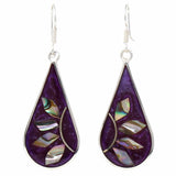 Fuschia with Abalone Petals Teardrop Earrings - Artisana - Flyclothing LLC