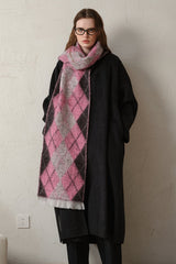 Fringe Argyle Polyester Scarf - Trendsi