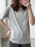 Plus Size Oversized Round Neck Short Sleeve T-Shirt - Trendsi - Flyclothing LLC