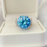 10 Carat Moissanite 925 Sterling Silver Ring - Trendsi - Flyclothing LLC