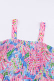 Floral Smocked Square Neck Jumpsuit with Pockets - Trendsi - Flyclothing LLC