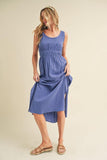 Aemi + Co Side Slit Round Neck Sleeveless Tank Dress - Trendsi