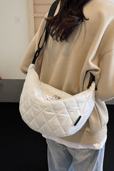 Quilted Adjustable Strap Crossbody Bag - Trendsi
