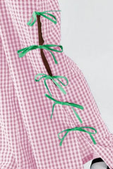 Side Tied Plaid Pants - Trendsi - Flyclothing LLC