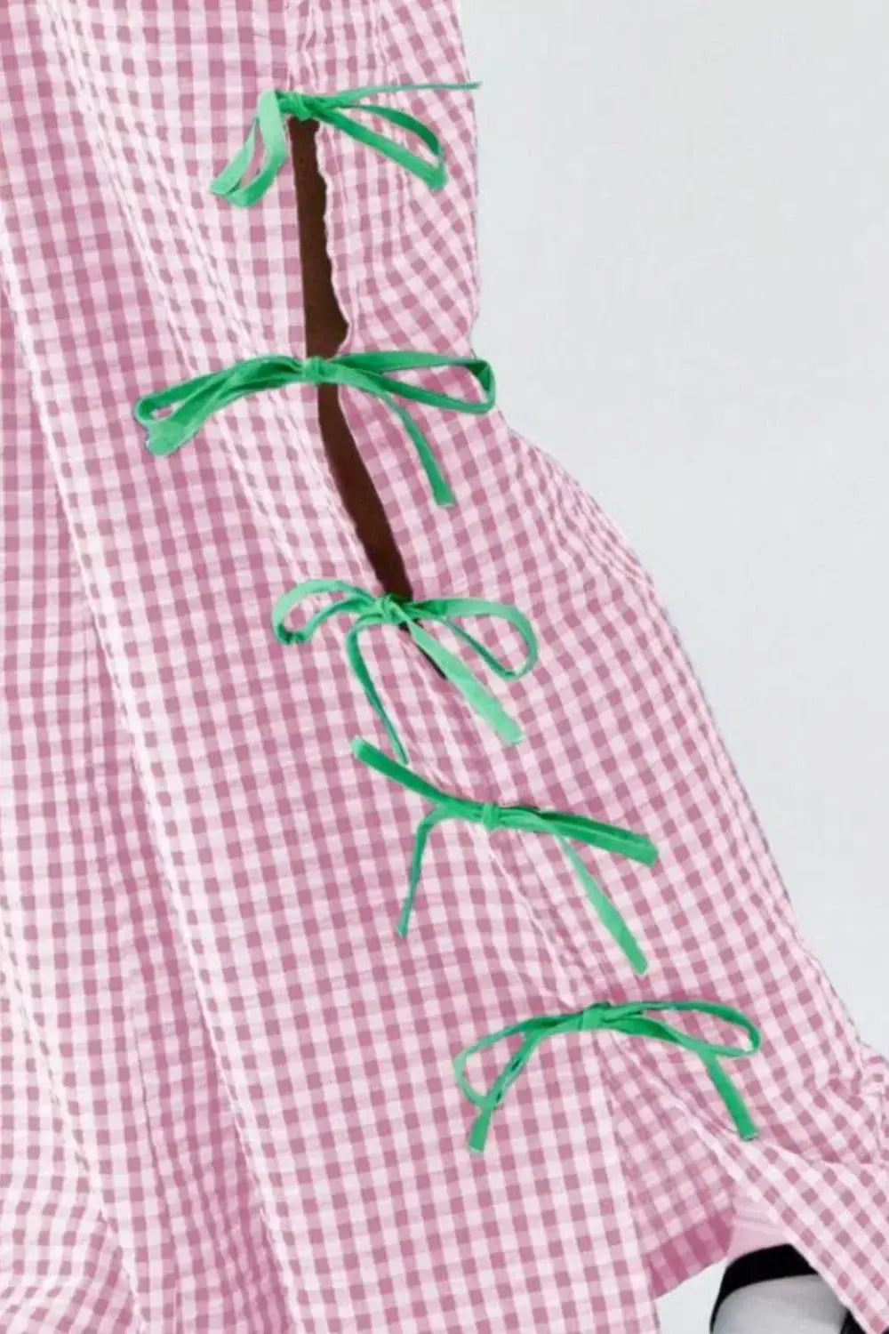 Side Tied Plaid Pants - Trendsi - Flyclothing LLC