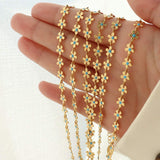 Titanium Steel Drip Oil Flower Necklace - Trendsi - Flyclothing LLC