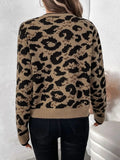 Perfee Tied Leopard Long Sleeve Cardigan - Trendsi