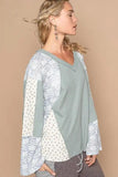 POL Lace Floral Round Neck Knit Top - Trendsi