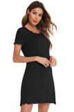 Round Neck Short Sleeve Lounge Dress - Trendsi - Flyclothing LLC
