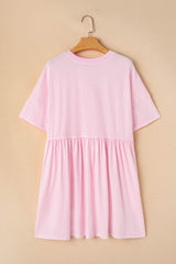 Round Neck Half Sleeve Mini Dress - Trendsi - Flyclothing LLC