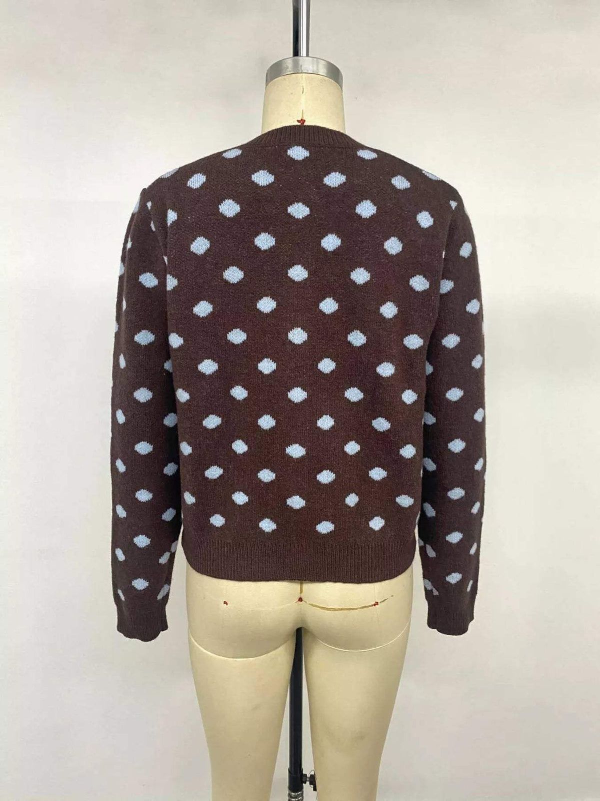 Polka Dot Button Up Cardigan - Trendsi - Flyclothing LLC
