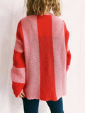 Color Block Round Neck Long Sleeve Sweater - Trendsi - Flyclothing LLC