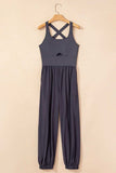 Cutout Square Neck Wide Strap Active Jumpsuit - Trendsi - Flyclothing LLC