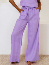 Square Neck Sleeveless Top and Pants Set - Trendsi - Flyclothing LLC