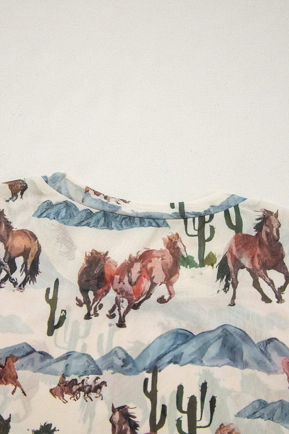 Western Fashion Mustang River Printed Mesh T Shirt - Trendsi - Flyclothing LLC