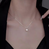 925 Sterling Silver Pearl Necklace - Trendsi - Flyclothing LLC