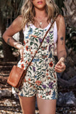 Printed Square Neck Wide Strap Romper - Trendsi - Flyclothing LLC