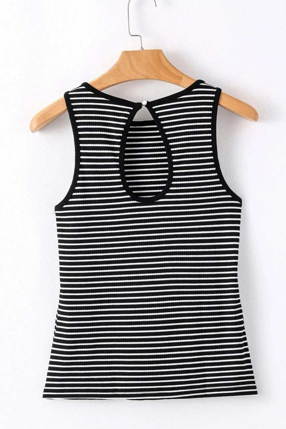 Striped Ribbed Round Neck Tank - Trendsi - Flyclothing LLC