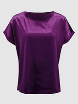 Round Neck Short Sleeve T-Shirt - Trendsi - Flyclothing LLC