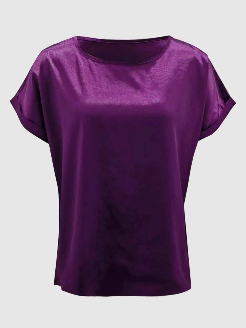 Round Neck Short Sleeve T-Shirt - Trendsi - Flyclothing LLC