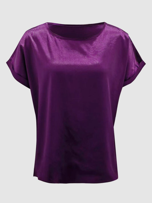 Round Neck Short Sleeve T-Shirt - Trendsi