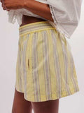 Striped Elastic Waist Shorts - Trendsi - Flyclothing LLC