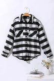 Plaid Button Up Long Sleeve Jacket - Trendsi
