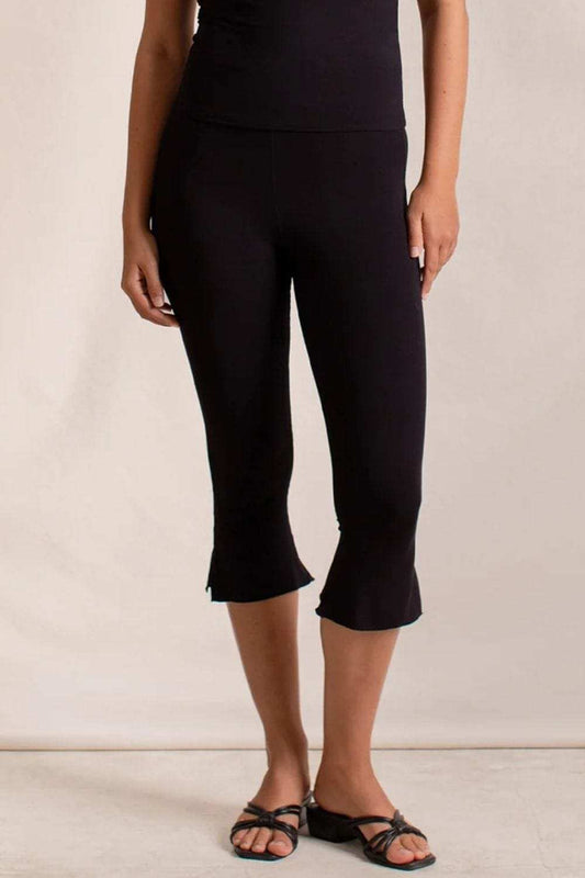 Side Slit Capris Leggings - Trendsi - Flyclothing LLC