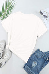 Sequin Star Round Neck Short Sleeve T-Shirt - Trendsi - Flyclothing LLC