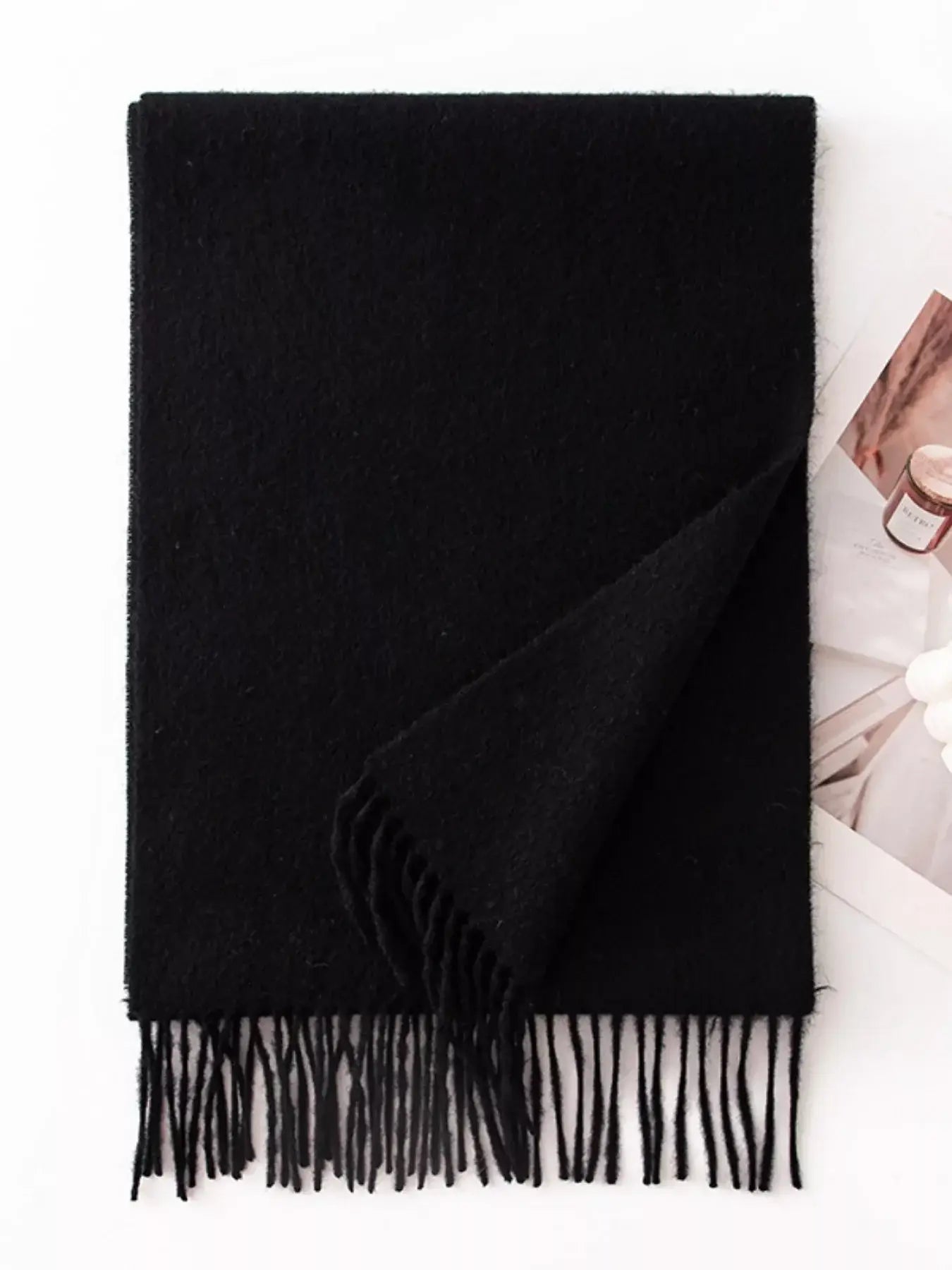 Solid Color Fringe Scarf - Trendsi - Flyclothing LLC