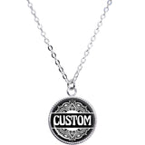 Custom Black Mandala Personalized Name Silver Plated Chain Necklace - BodyCandy - Flyclothing LLC