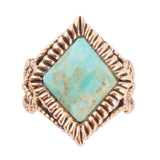 Diamond Days Blue Turquoise and Golden Ring - Barse Jewelry