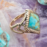 Diamond Days Blue Turquoise and Golden Ring - Barse Jewelry