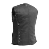 Diana - Women's Motorcycle Leather Vest - First Manufacturing Company - Flyclothing LLC