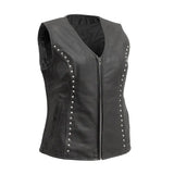 Diana - Women's Motorcycle Leather Vest - First Manufacturing Company - Flyclothing LLC