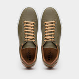 65-229-OLV Diaz Rubberized Calfskin Sneaker Olive Green - Zelli Italia - Flyclothing LLC