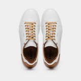 65-229-WHT Diaz Rubberized Calfskin Sneaker White - Zelli Italia - Flyclothing LLC