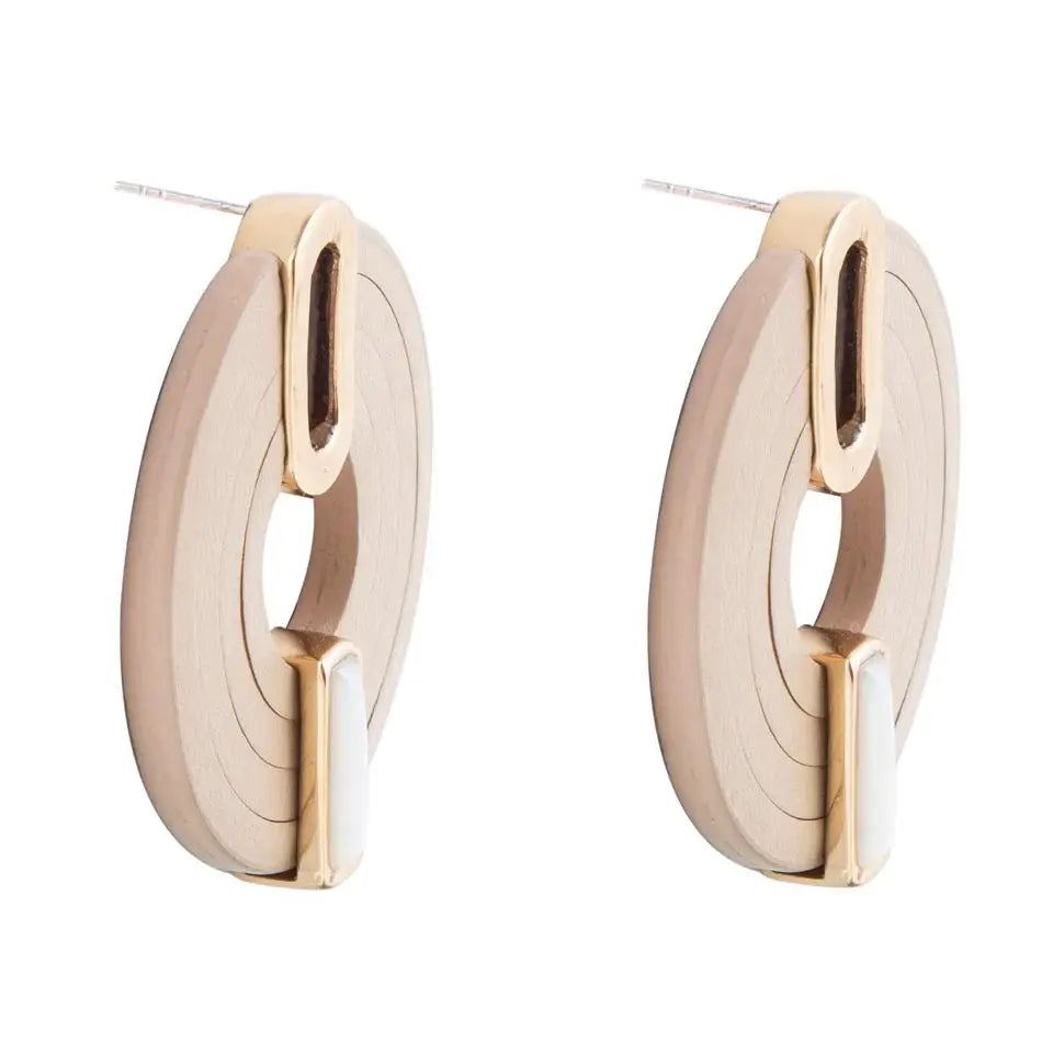 Discus Mother of Pearl Leather Earrings - Barse Jewelry - Flyclothing LLC