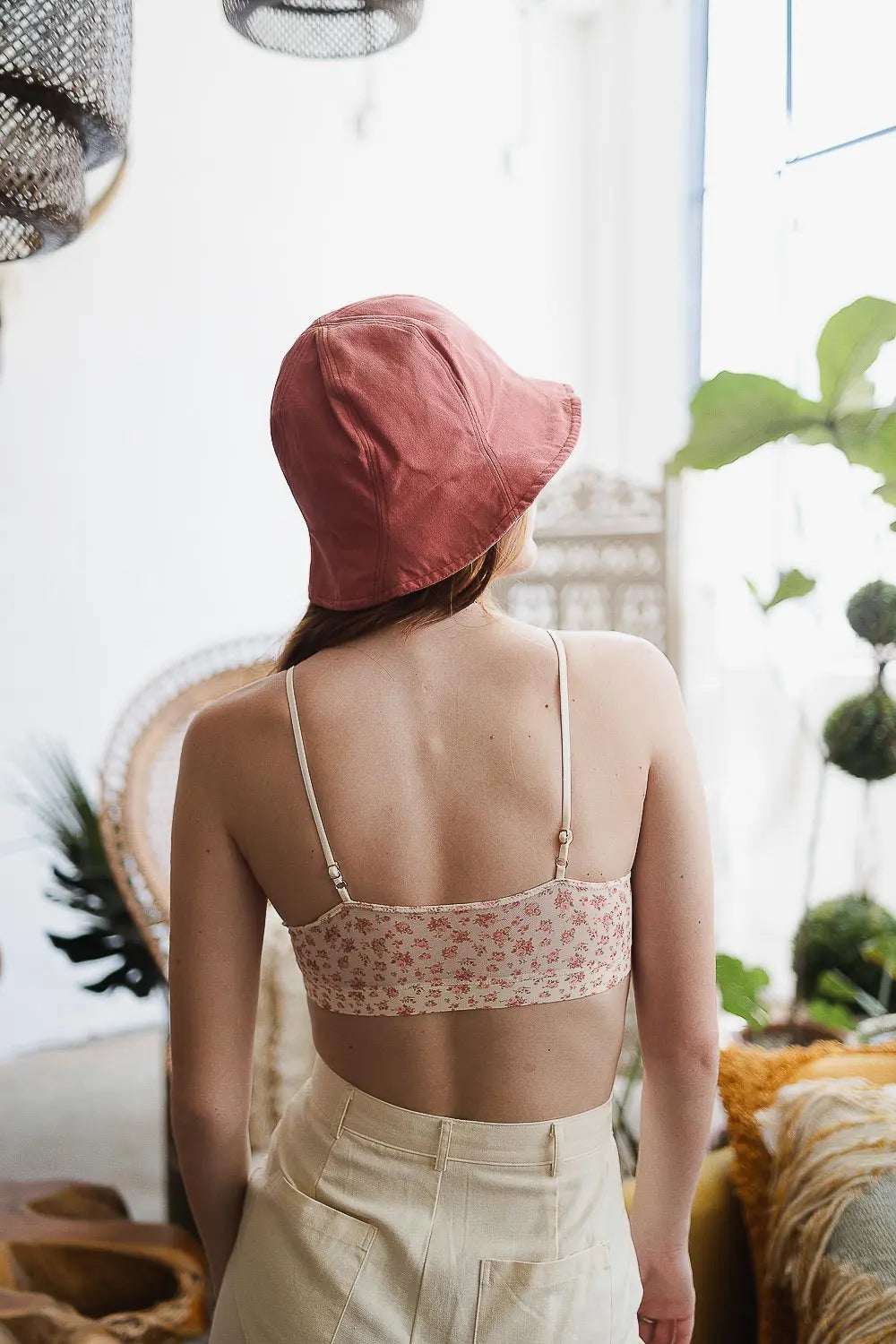 Ditsy Floral Mesh Lace Trim Bralette - Boho Clothing and Accessories - Flyclothing LLC