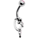 Pink Gem Field of Flowers Dangle Belly Ring - BodyCandy - Flyclothing LLC